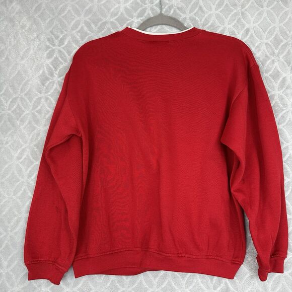 Vtg 90s Puppy Kitten Crewneck Sweatshirt Womens Small Red Dog Cat Granny Novelty - Picture 4 of 11